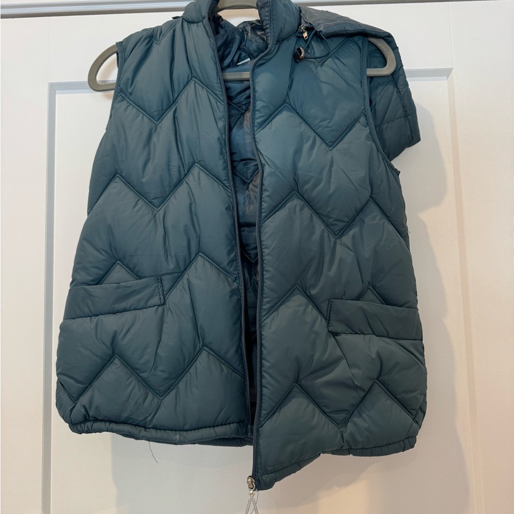 Blue Quilted Puffer Vest